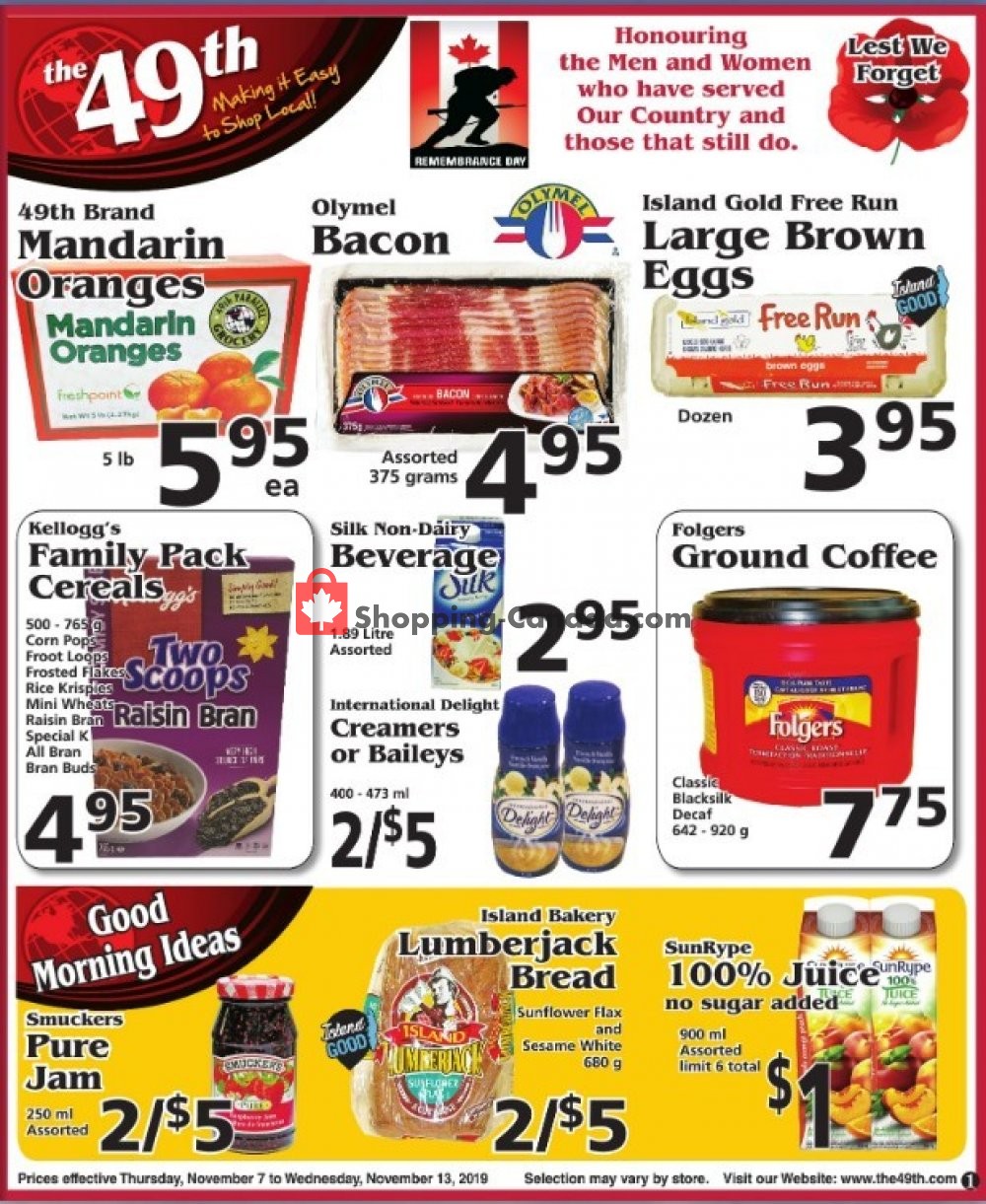 The 49th Parallel Grocery flyer from Thursday November 7, 2019 to Wednesday November 13, 2019 - page 1