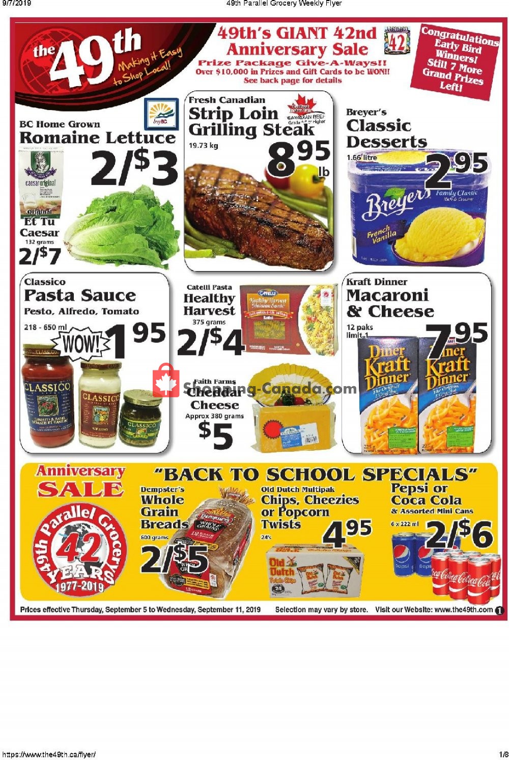 The 49th Parallel Grocery flyer from Thursday September 5, 2019 to Wednesday September 11, 2019 - page 1