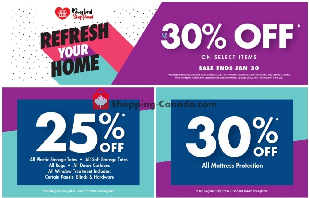 The Bargain! Shop Canada, flyer (Refresh Your Home) January 8