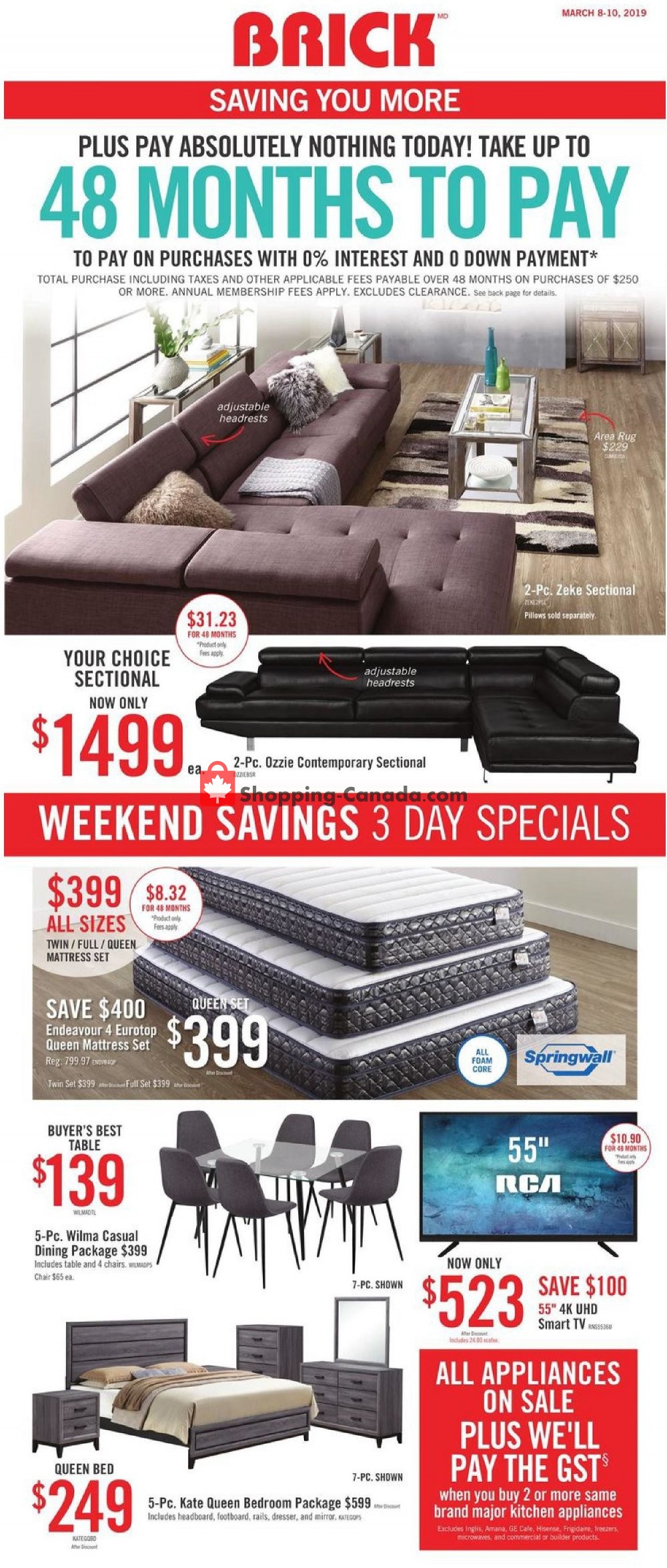 The Brick flyer from Friday March 8, 2019 to Sunday March 10, 2019 - page 1