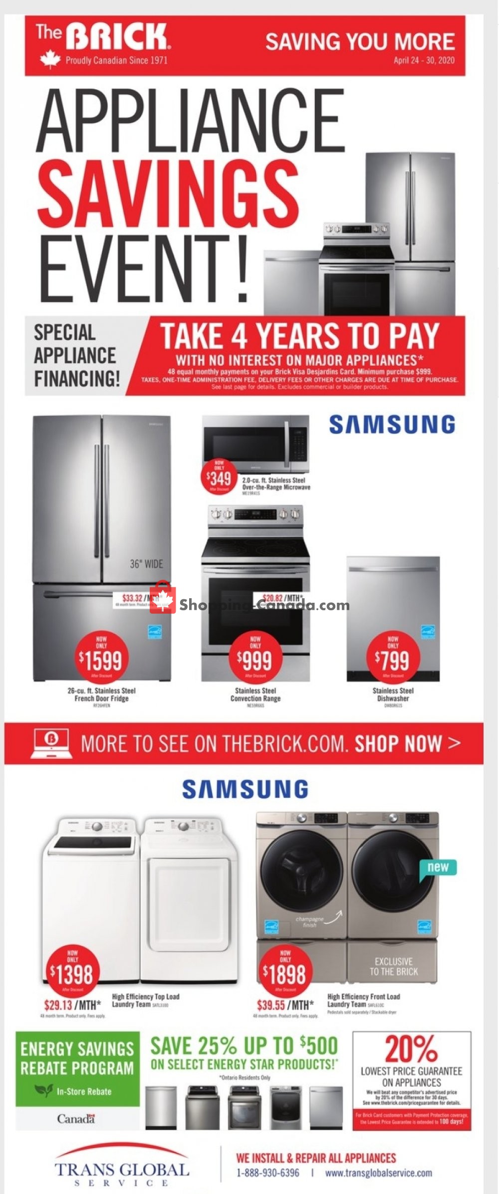 The Brick flyer from Friday April 24, 2020 to Thursday April 30, 2020 - page 1