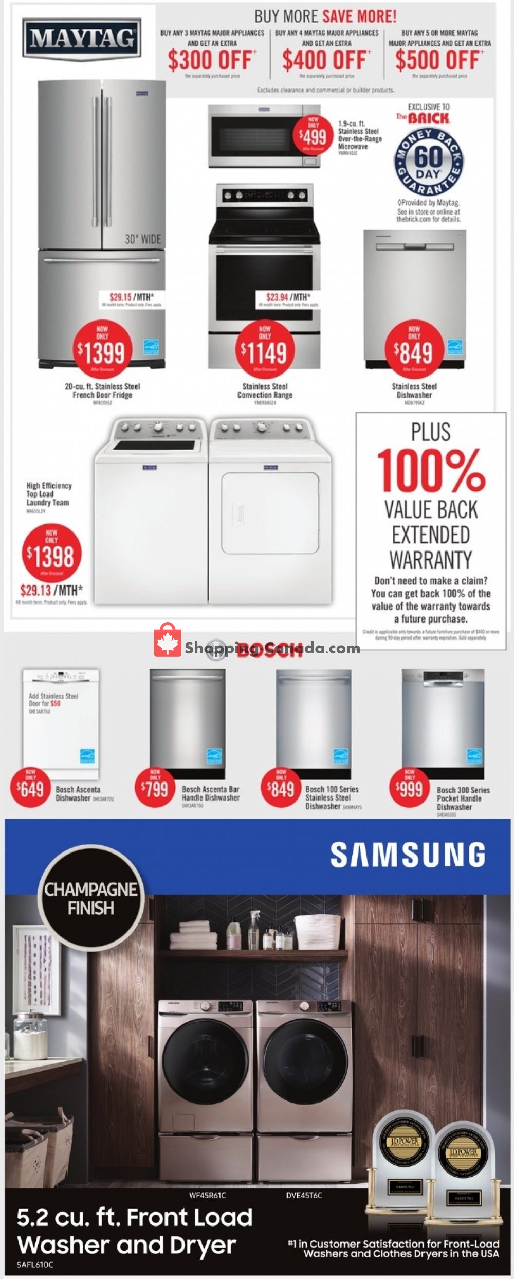 The Brick Canada, flyer (Appliance Savings Event ON) April 24