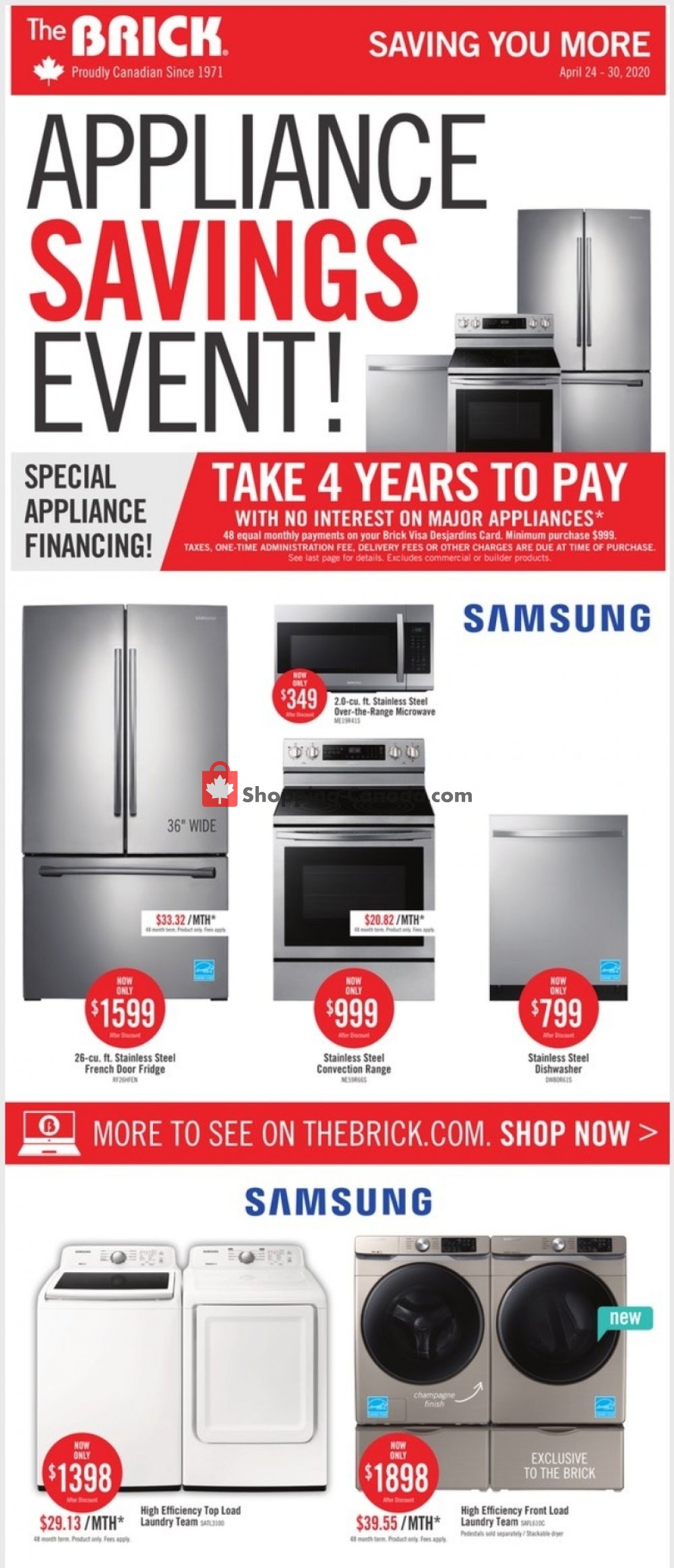 The Brick flyer from Friday April 24, 2020 to Thursday April 30, 2020 - page 1