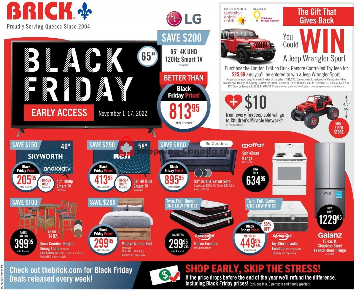 The Brick Canada, flyer (Black Friday Early Access QC) November 1