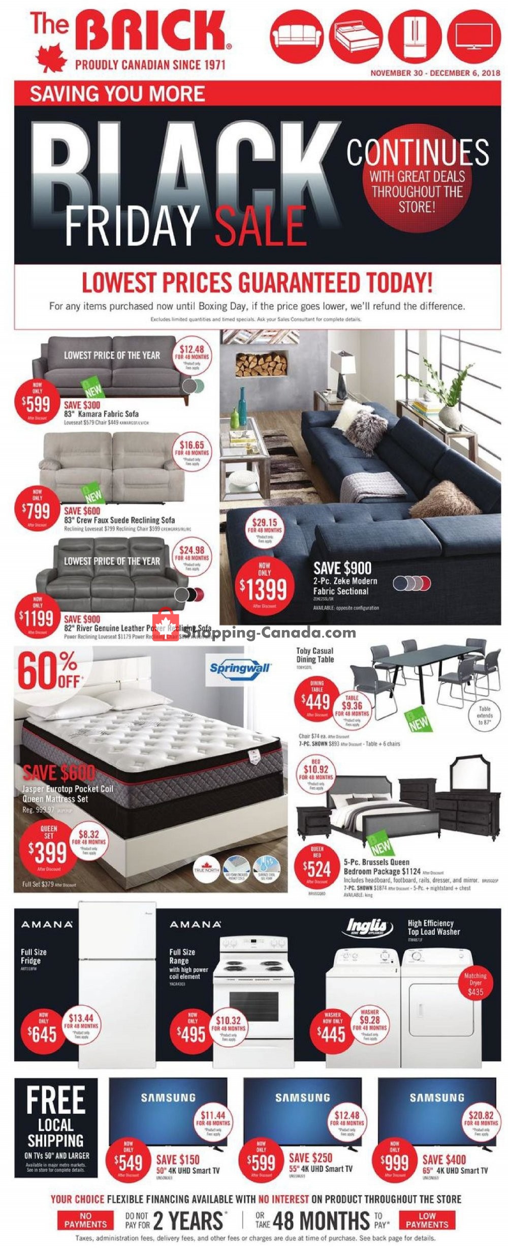The Brick flyer from Friday November 30, 2018 to Thursday December 6, 2018 - page 1