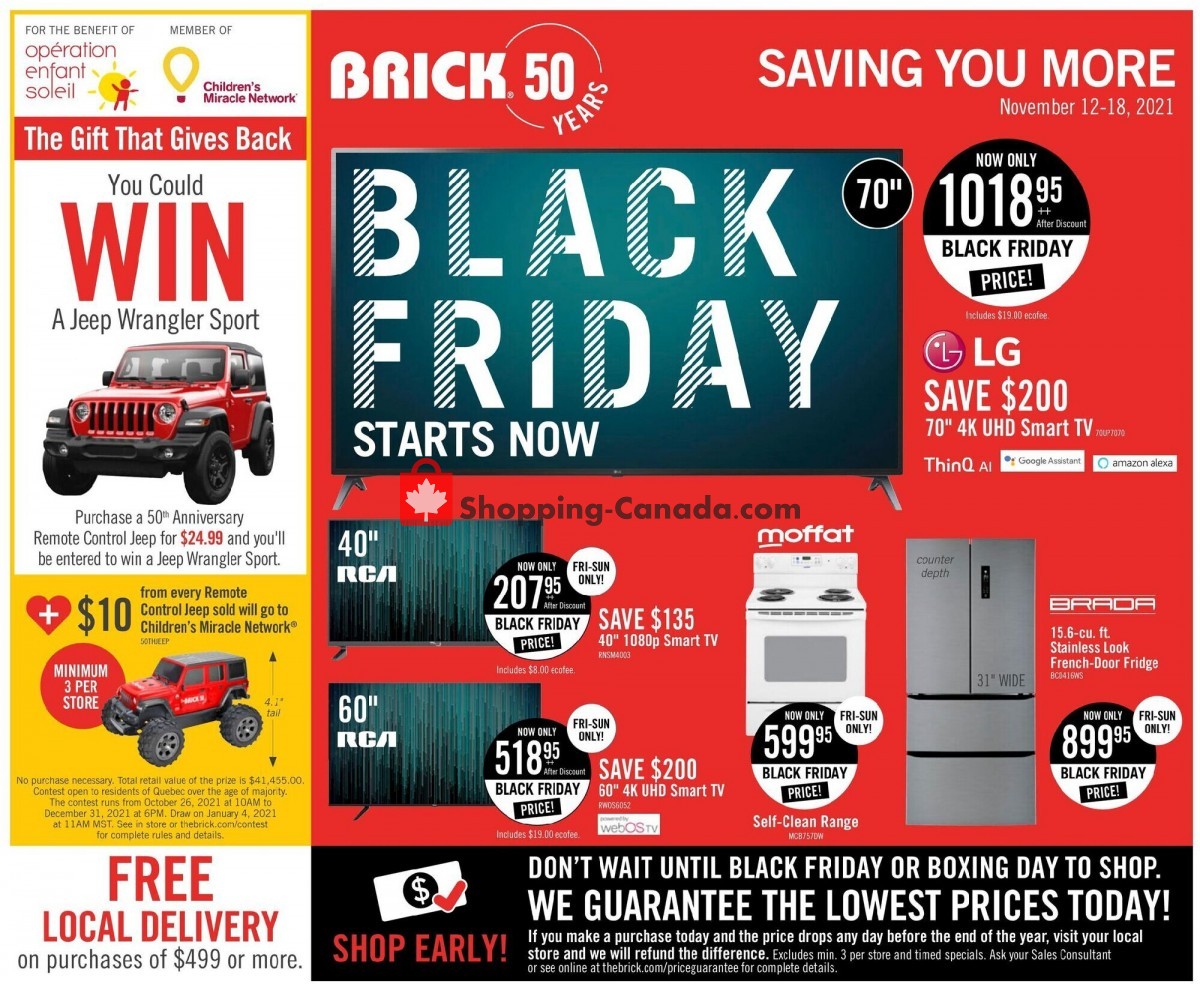 The Brick Canada, flyer (Black Friday Starts Now QC) November 12