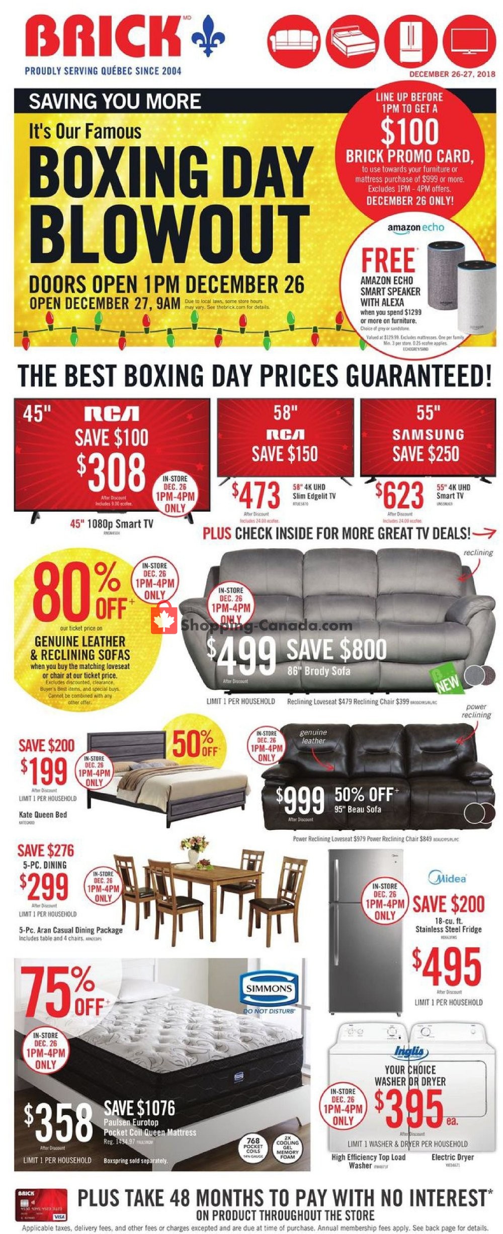 The Brick flyer from Wednesday December 26, 2018 to Thursday December 27, 2018 - page 1