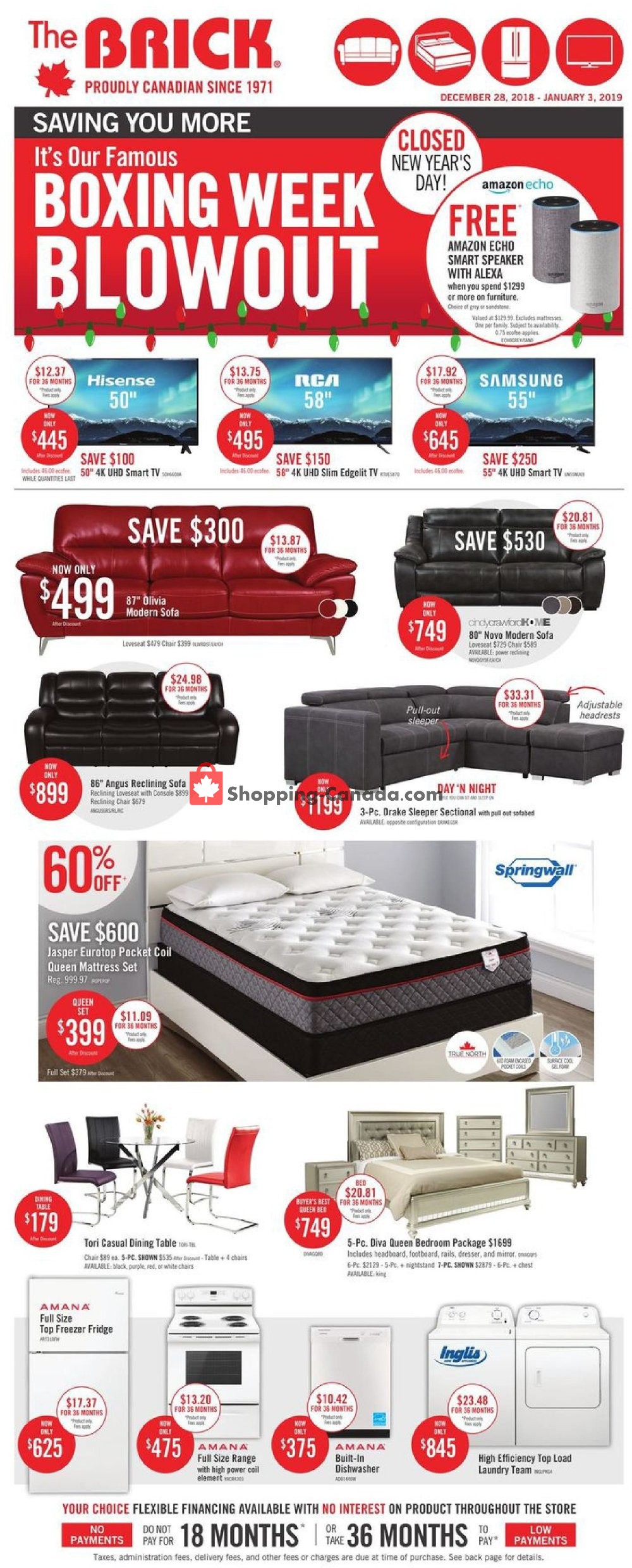 The Brick flyer from Thursday December 27, 2018 to Thursday January 3, 2019 - page 1