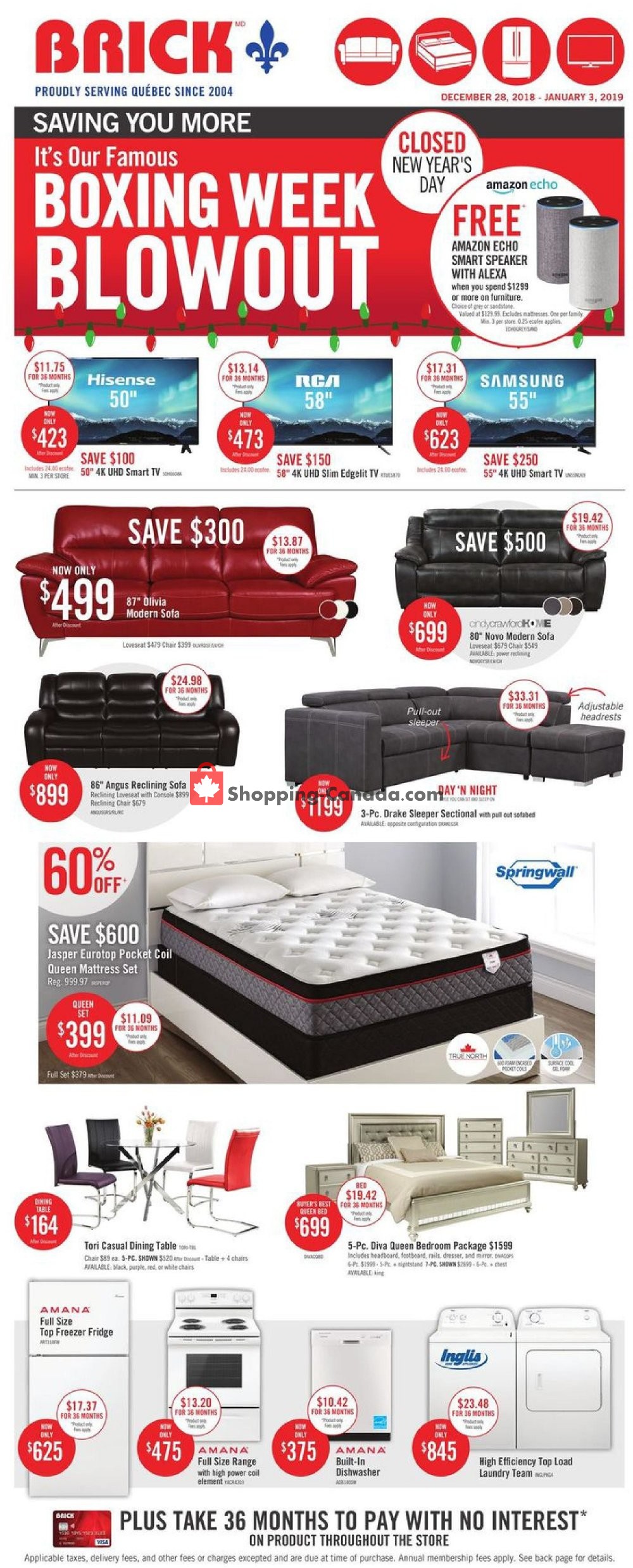 The Brick flyer from Thursday December 27, 2018 to Thursday January 3, 2019 - page 1