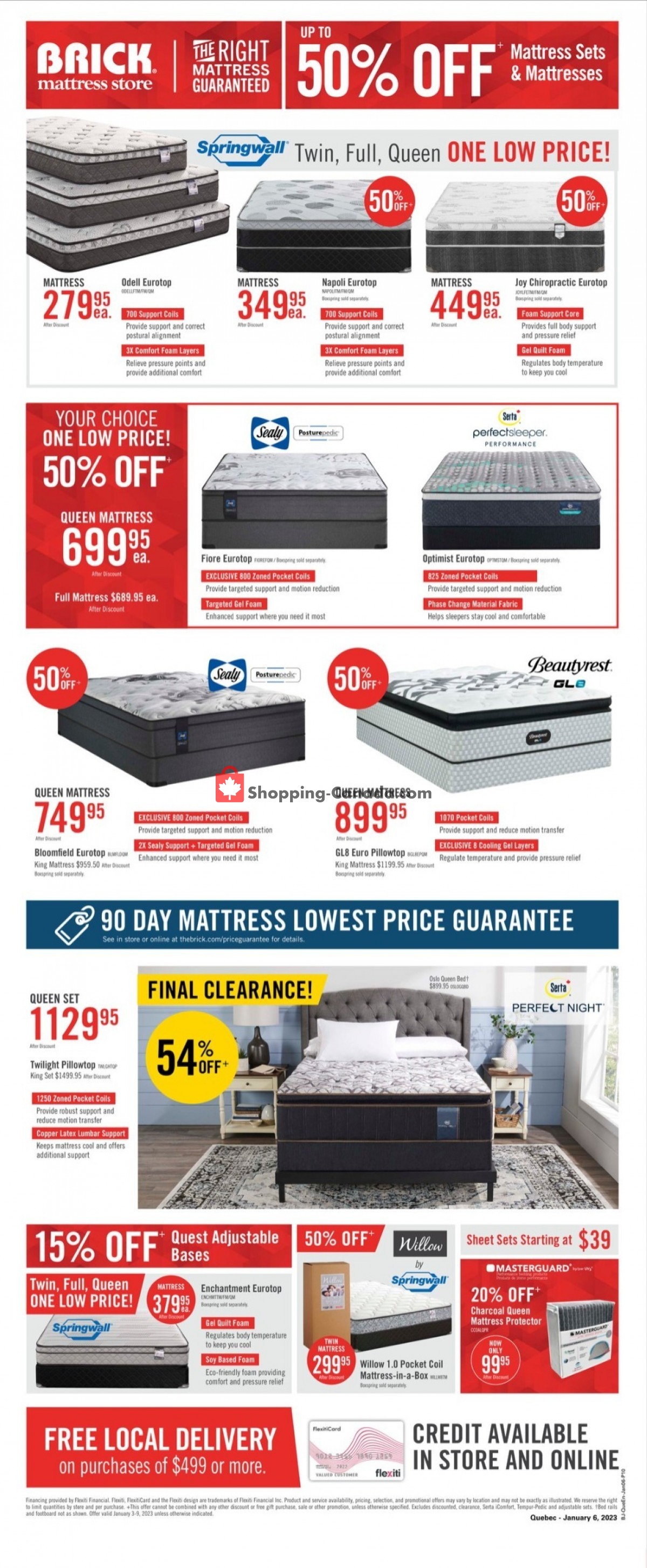 The Brick Canada, flyer (Boxing Week Clearance QC) January 3
