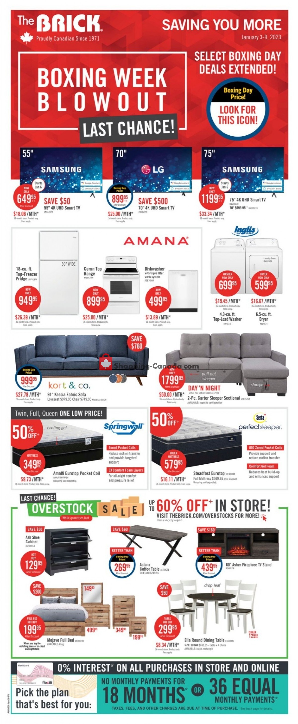 The Brick Canada, flyer (Boxing Week Clearance West) January 3