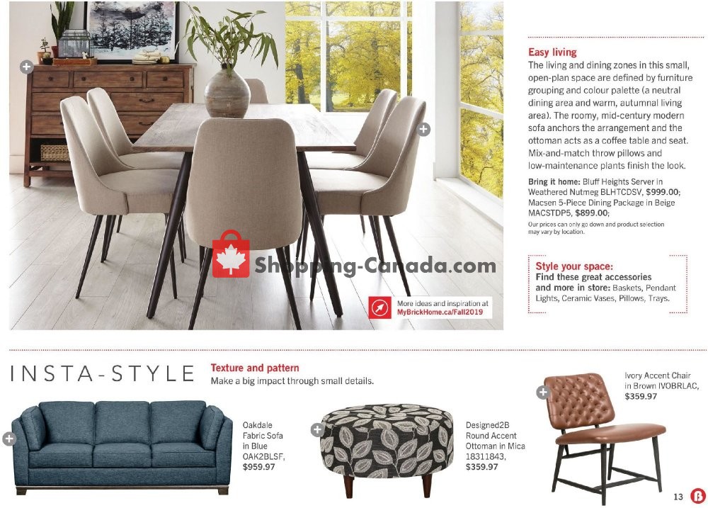 The Brick flyer from Wednesday August 21, 2019 to Thursday October 31, 2019 - page 13