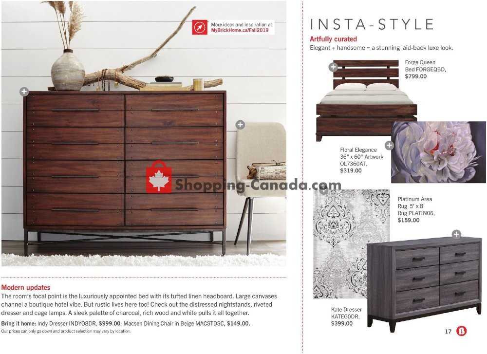 The Brick flyer from Wednesday August 21, 2019 to Thursday October 31, 2019 - page 17