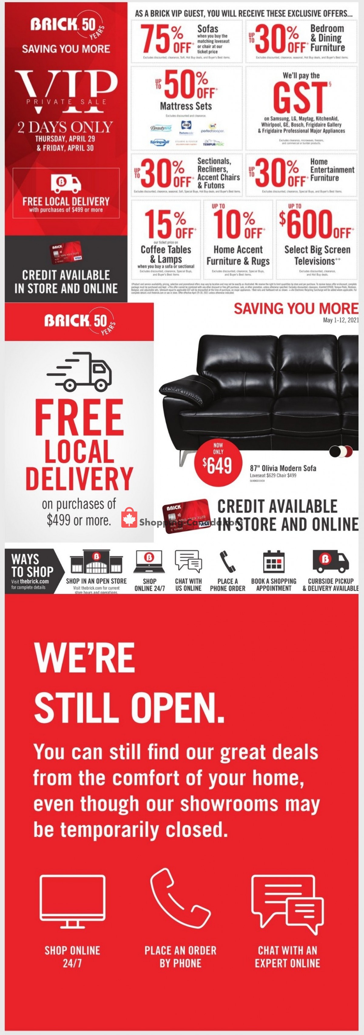The Brick flyer from Saturday May 1, 2021 to Wednesday May 12, 2021 - page 1