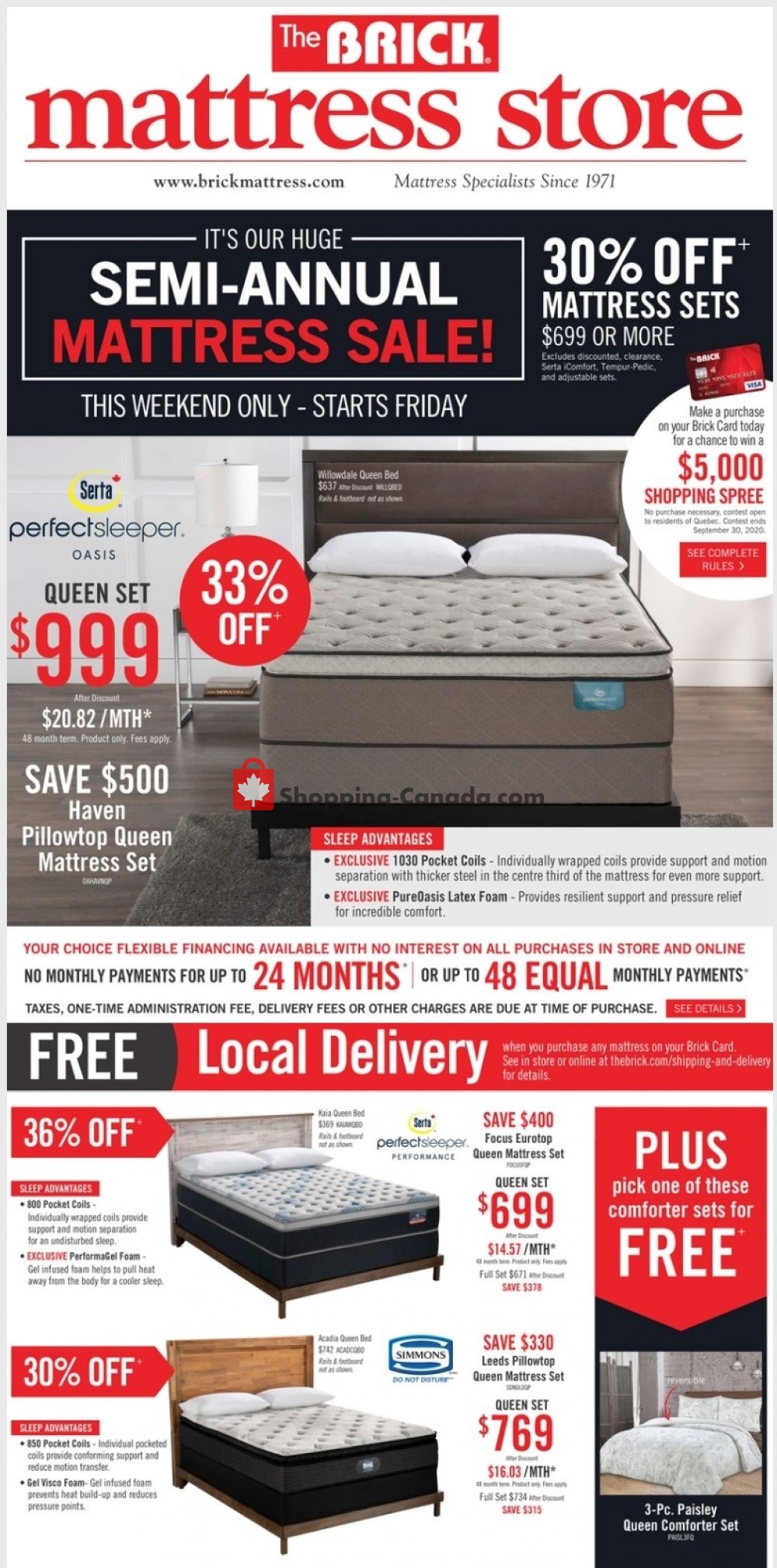 The Brick Canada, flyer (It's Our Huge SemiAnnual Mattress Sale ON