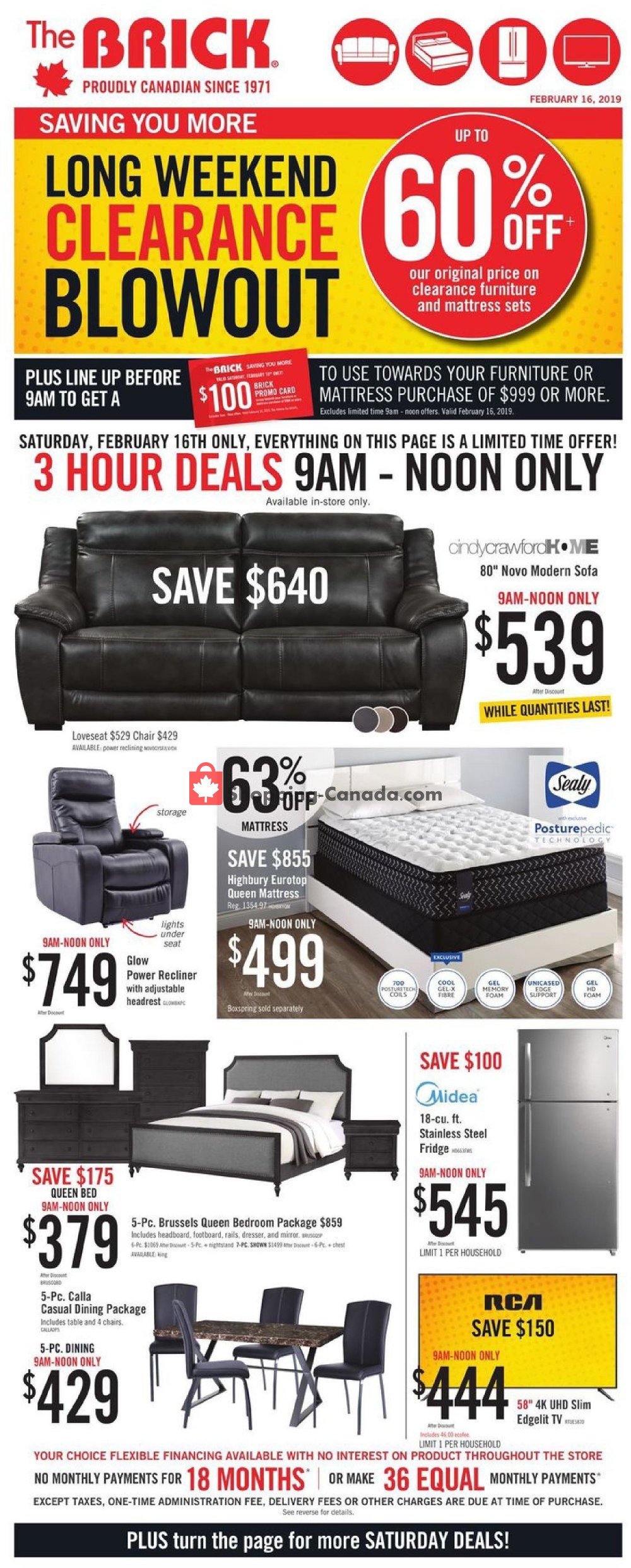 The Brick flyer from Friday February 15, 2019 to Thursday February 21, 2019 - page 1