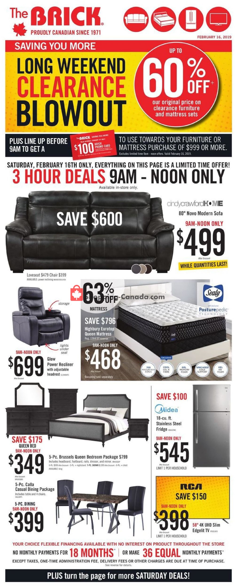The Brick Canada Flyer Long Weekend Clearance Blowout West