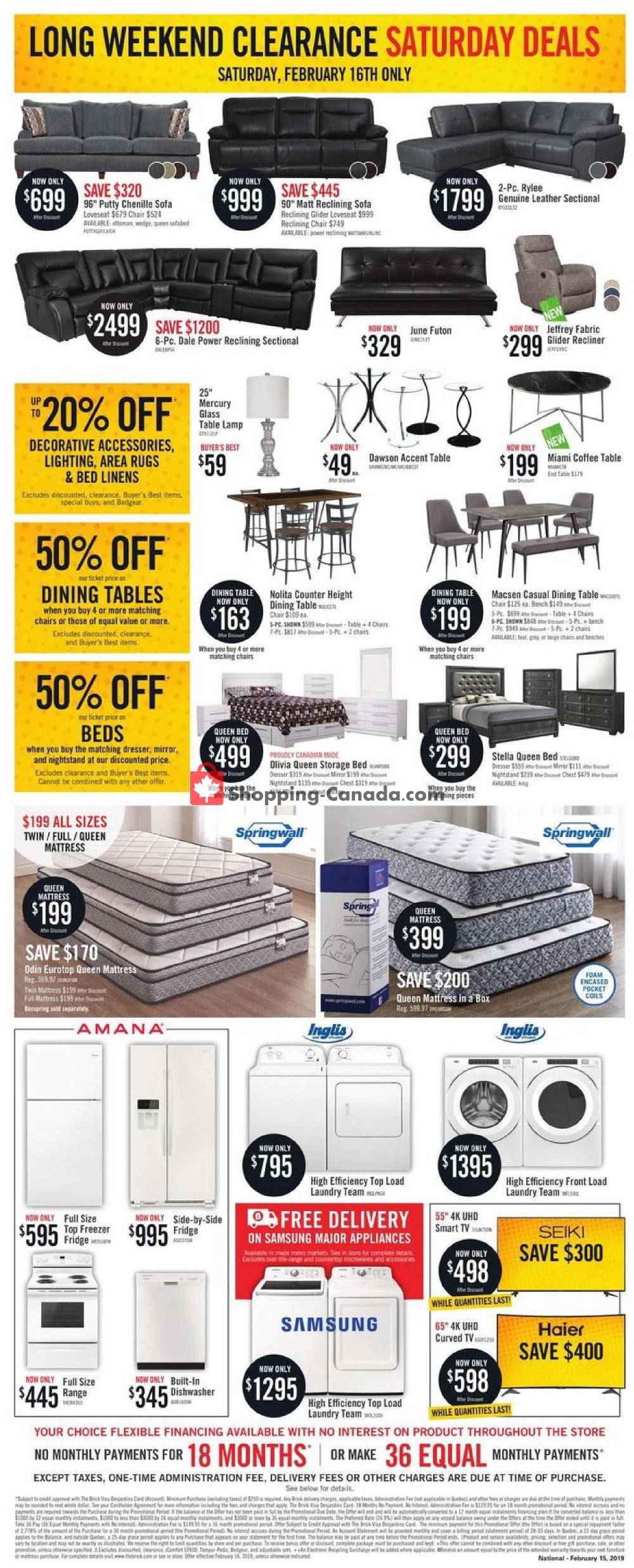The Brick flyer from Friday February 15, 2019 to Thursday February 21, 2019 - page 2