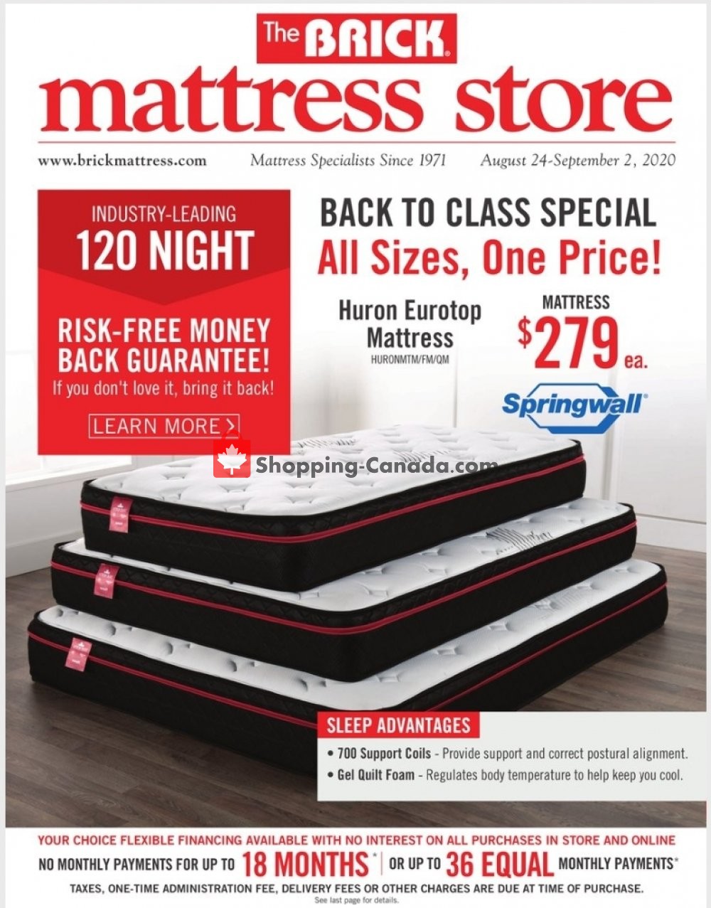 The Brick Canada, flyer (Mattress Store ON) August 24 September