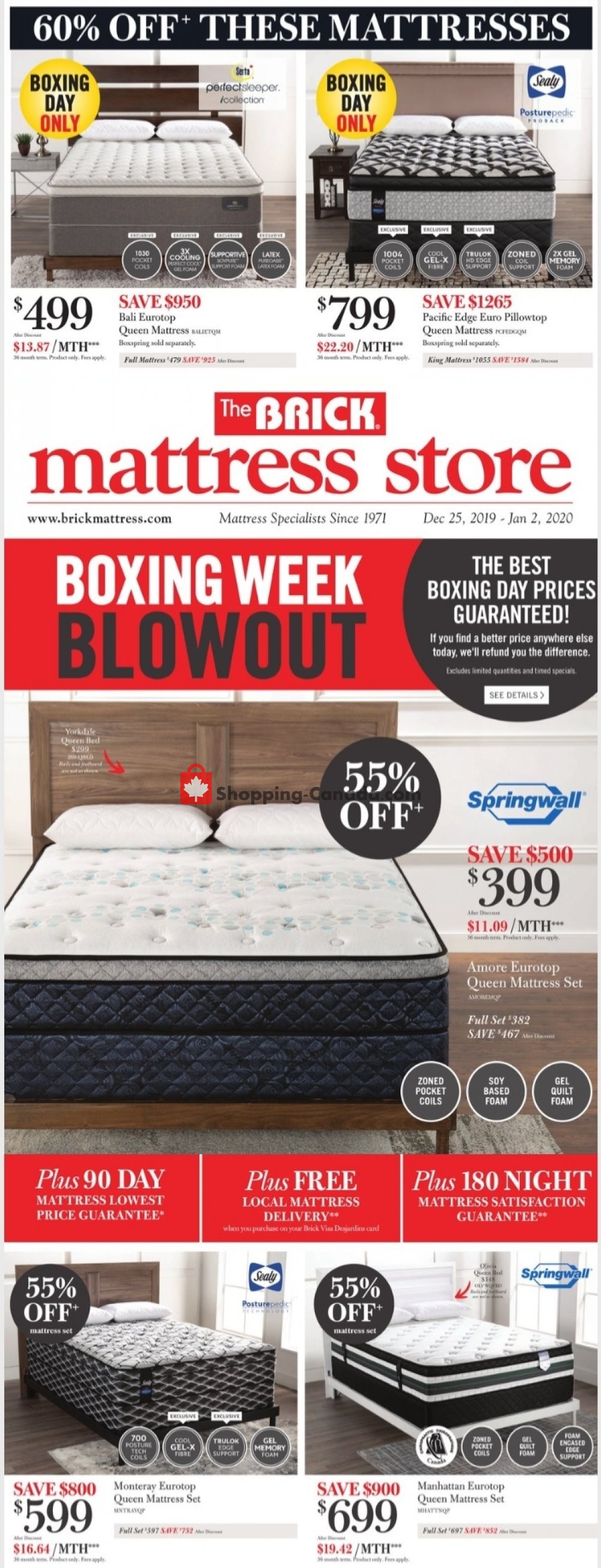 The Brick Canada, flyer (Mattress Store ON) December 25 January