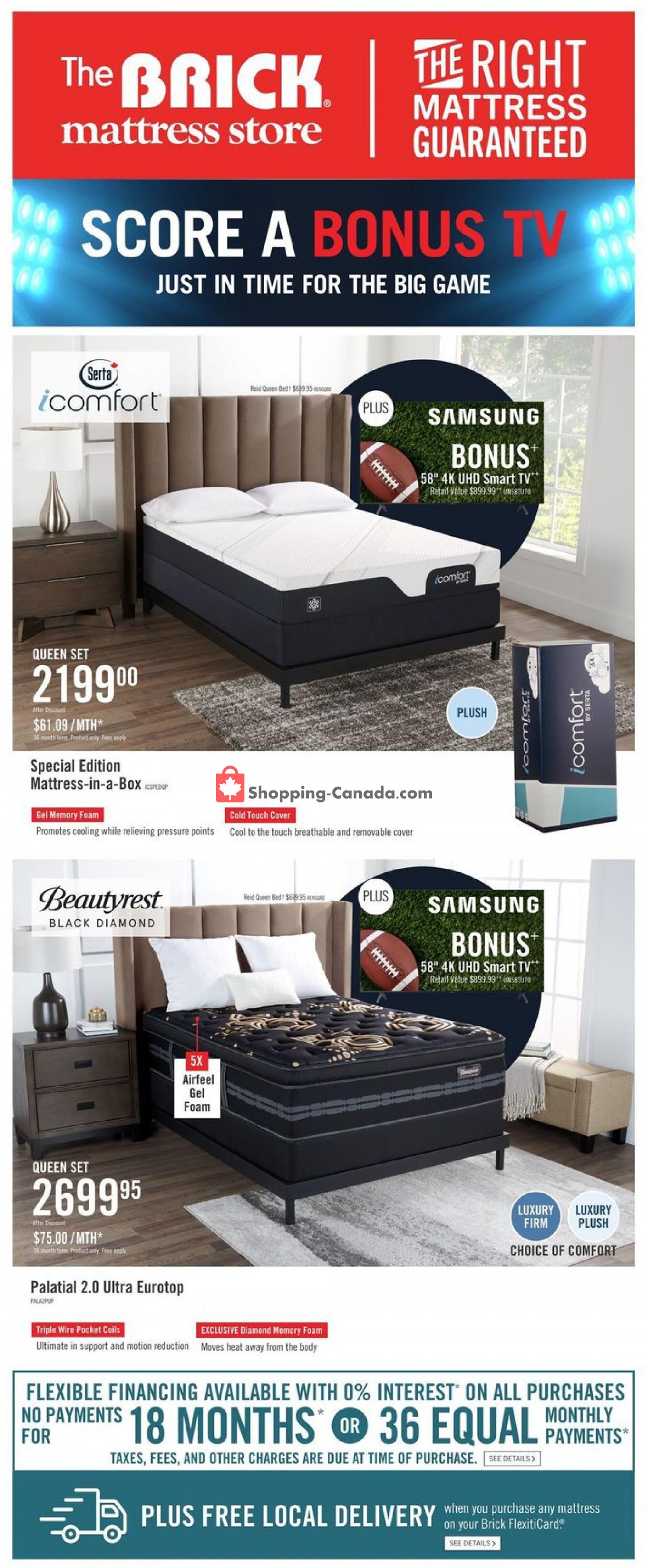 The Brick Canada, flyer (Mattress Store ON) January 21 January