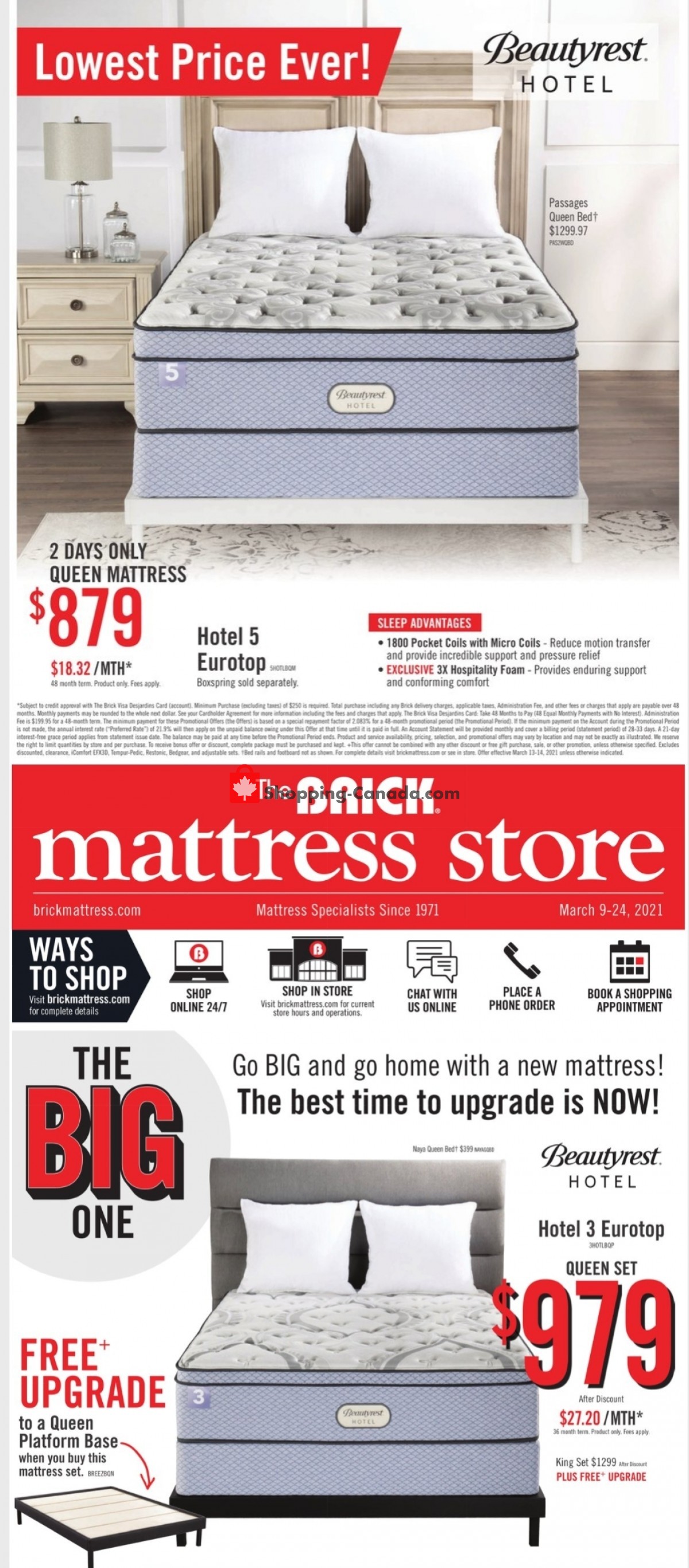 The Brick Canada, flyer (Mattress Store ON) March 9 March 24, 2021 Shopping Canada