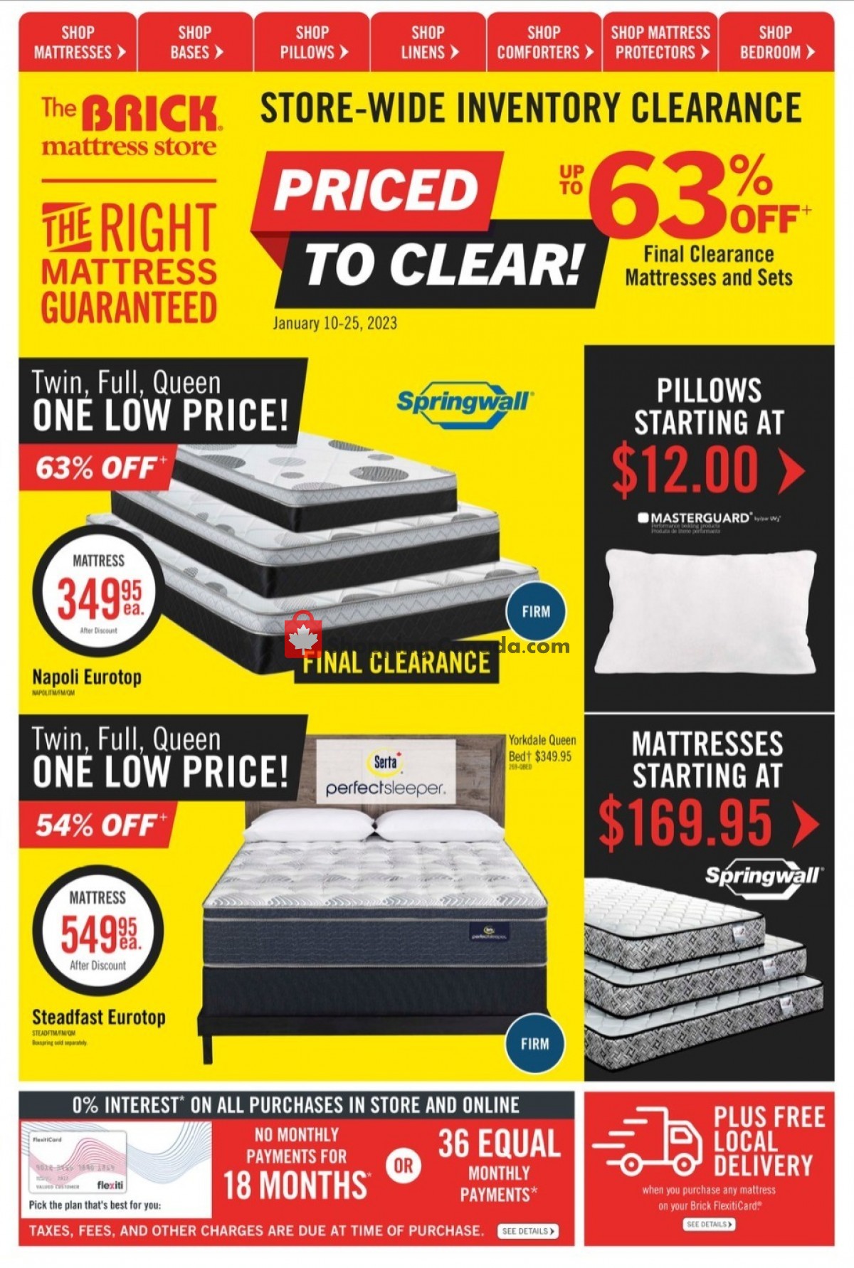 The Brick Canada, flyer (Mattress Store Saving You More ON) January 10 January 25, 2023