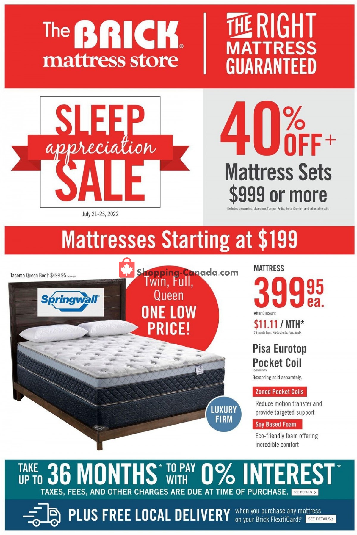 The Brick Canada, flyer (Mattress Store Sleep Appreciation Sale