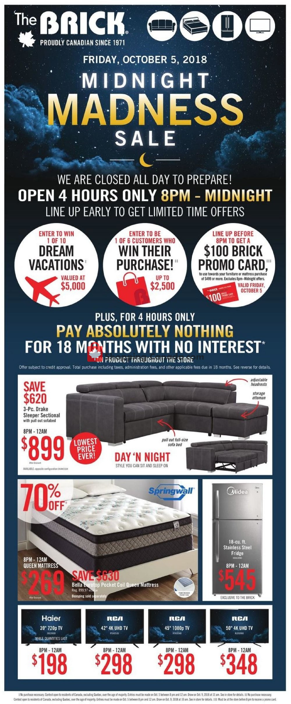 The Brick flyer from Tuesday October 2, 2018 to Wednesday October 10, 2018 - page 1