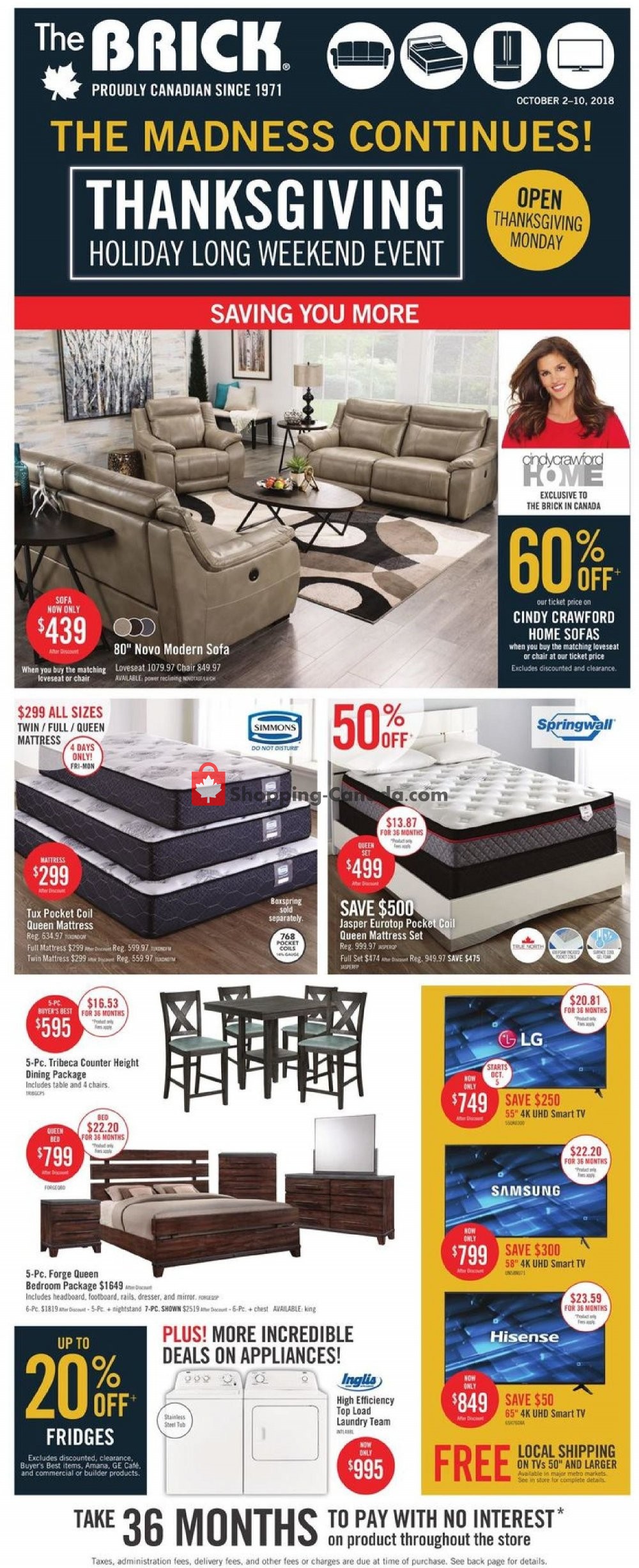 The Brick Canada, flyer Midnight Madness Sale (ON) October 2 October 10, 2018 Shopping Canada