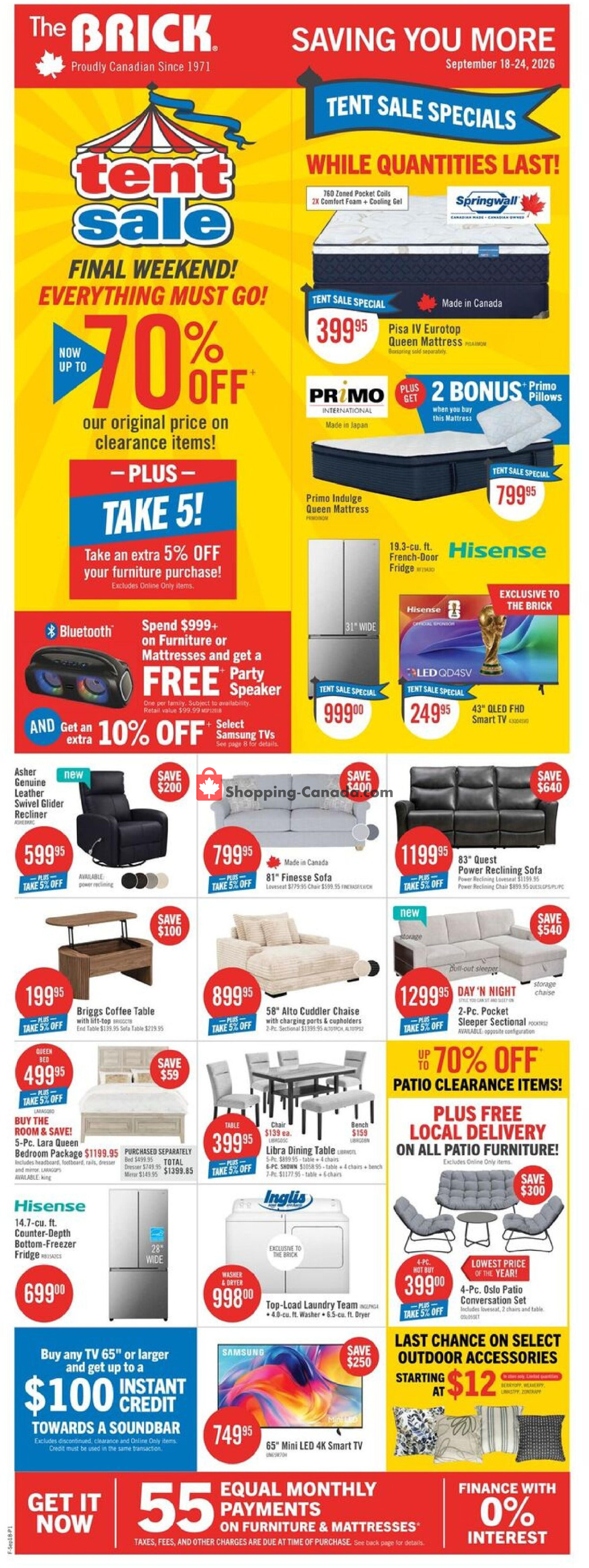 The Brick flyer from Friday September 18, 2026 to Thursday September 24, 2026 - page 1