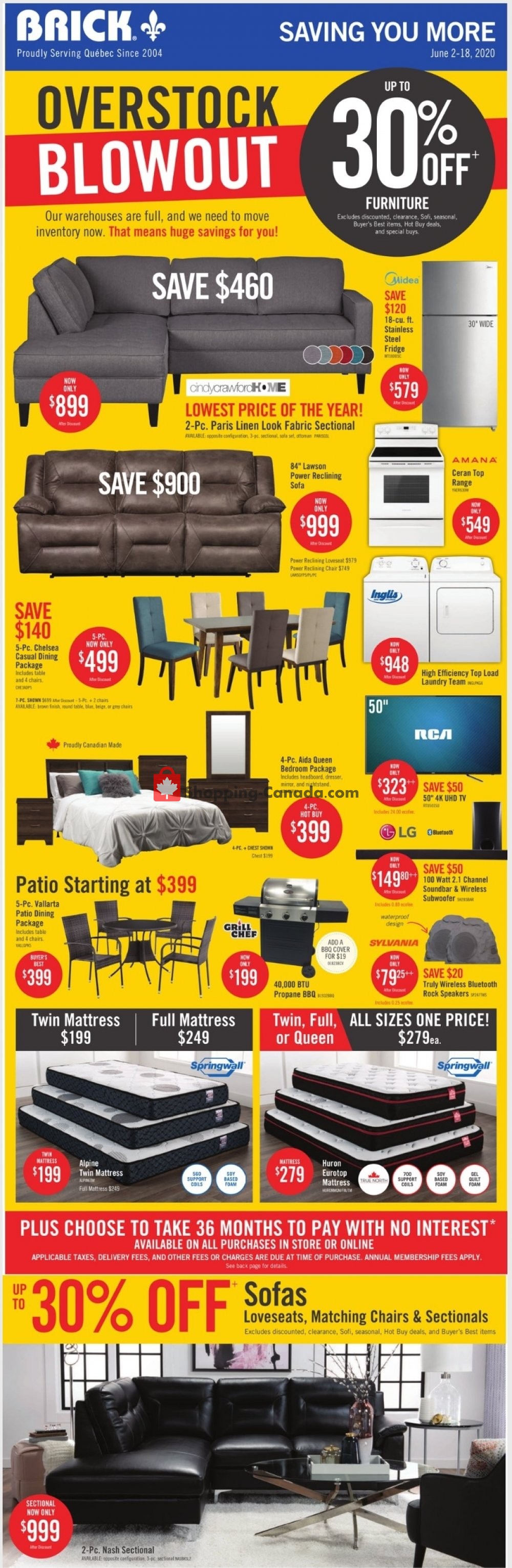 The Brick Canada, flyer (Overstock Blowout QC) June 2 June 18