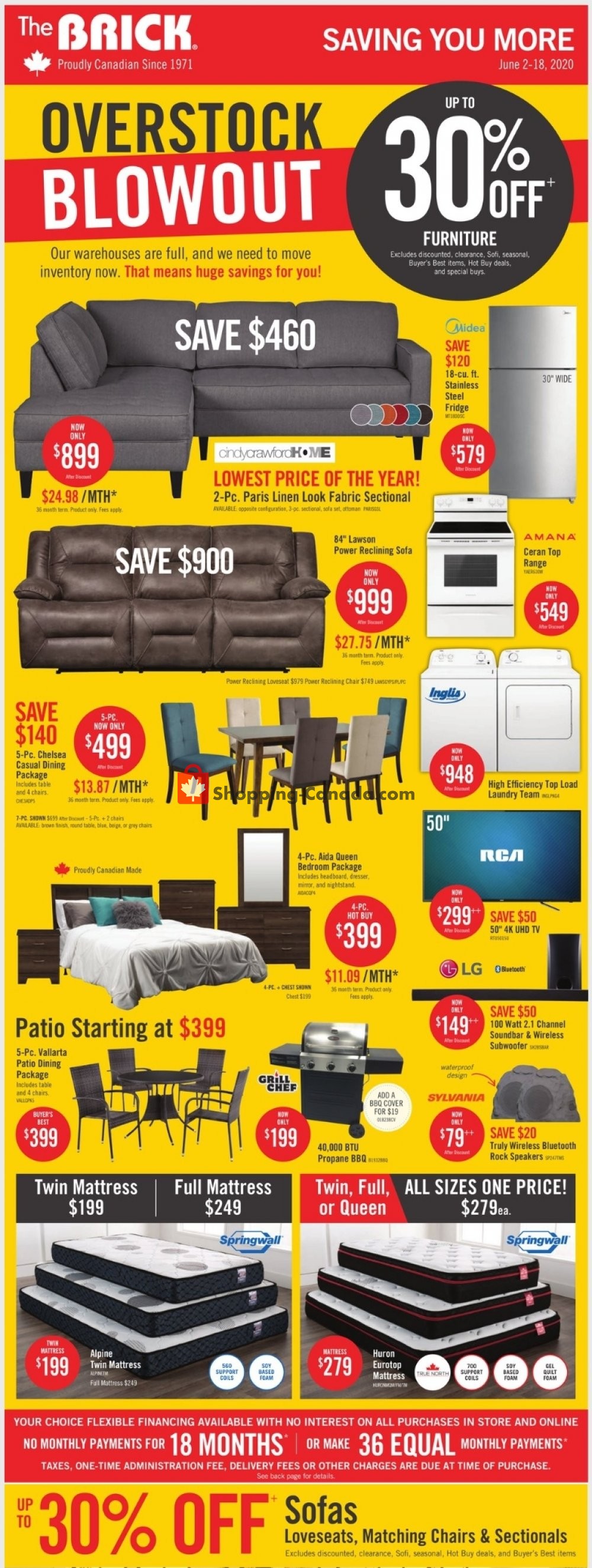 The Brick Canada, flyer (Overstock Blowout West) June 2 June 18