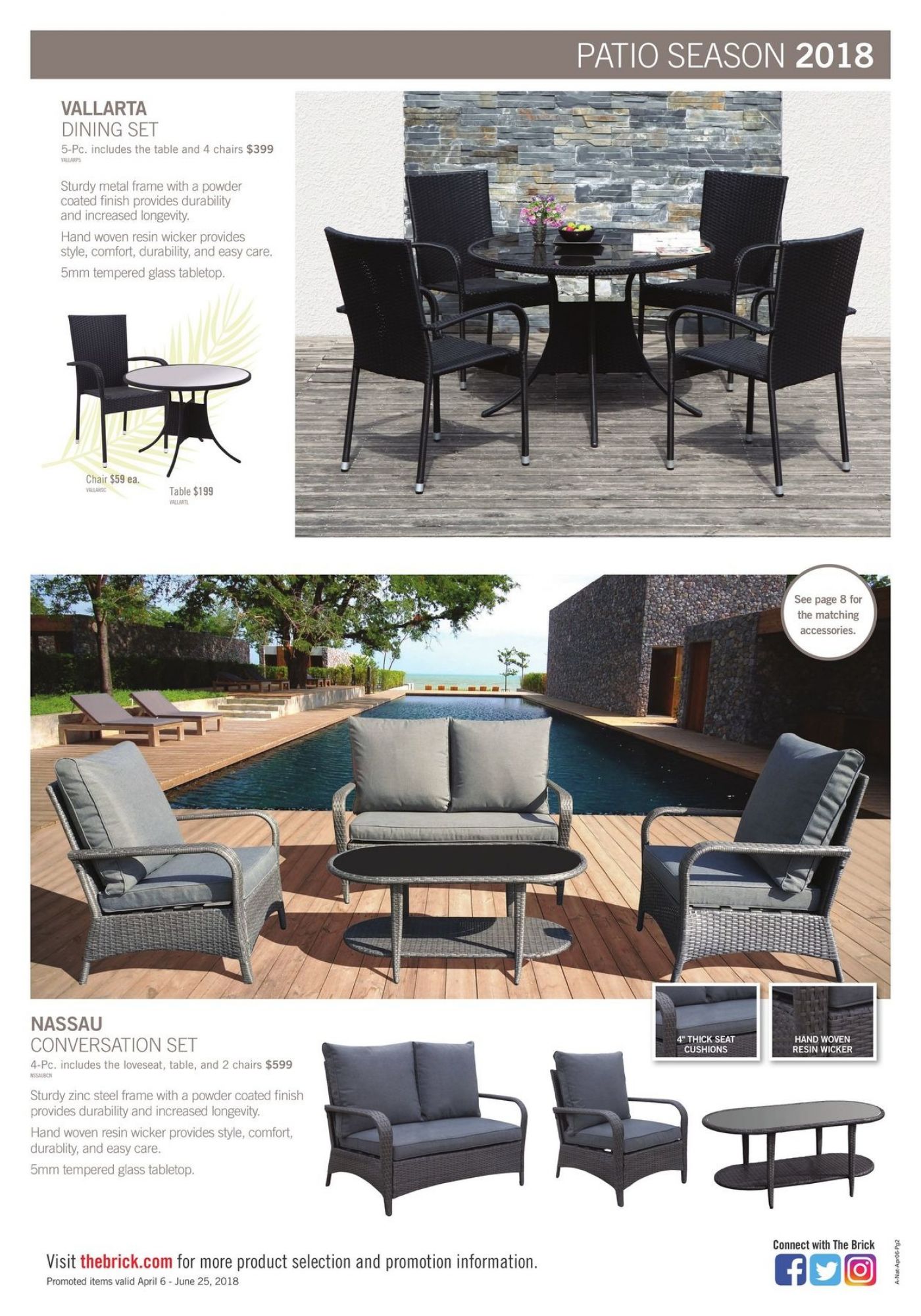 Flyer and weekly ads The Brick Canada Patio Season 2018 from
