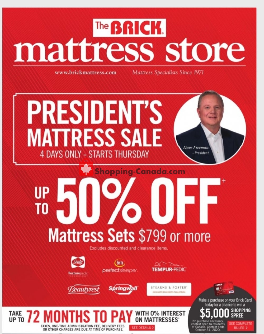 The Brick Canada, flyer (President's Mattress Sale ON) October 22