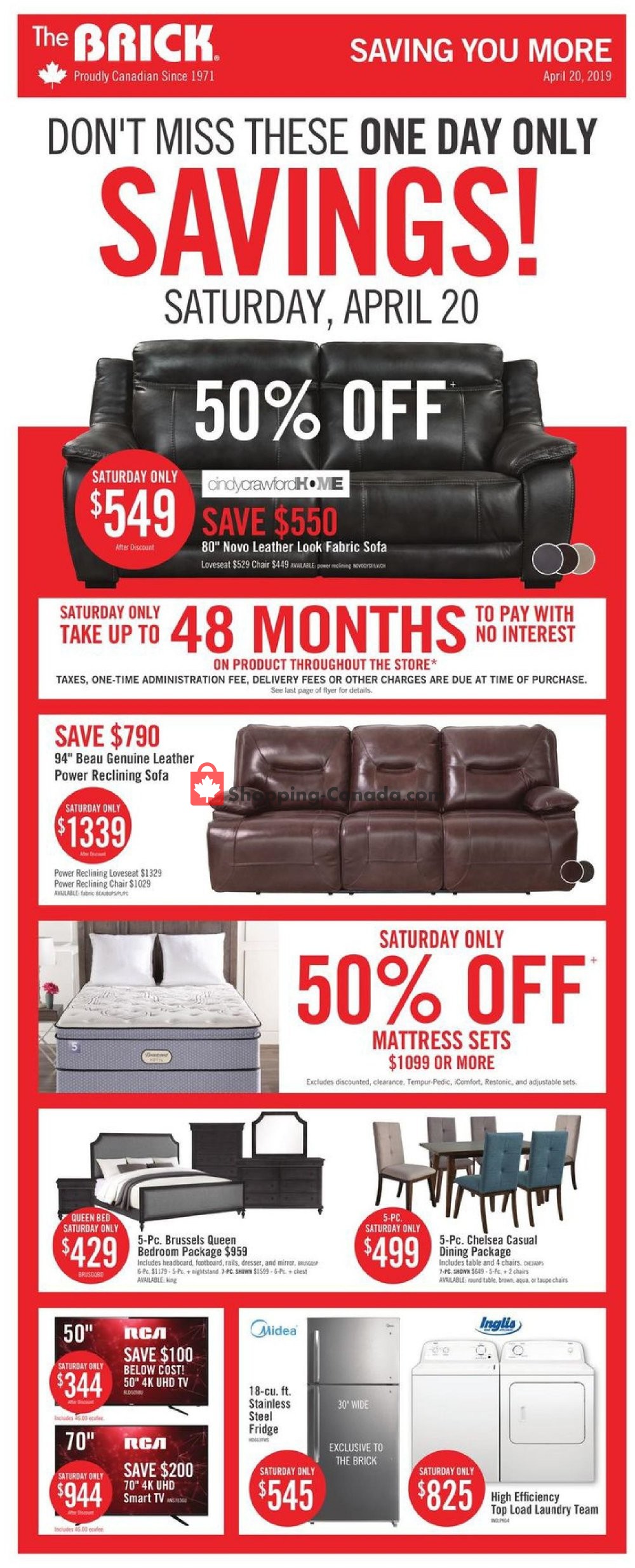 The Brick flyer from Tuesday April 16, 2019 to Wednesday May 1, 2019 - page 1
