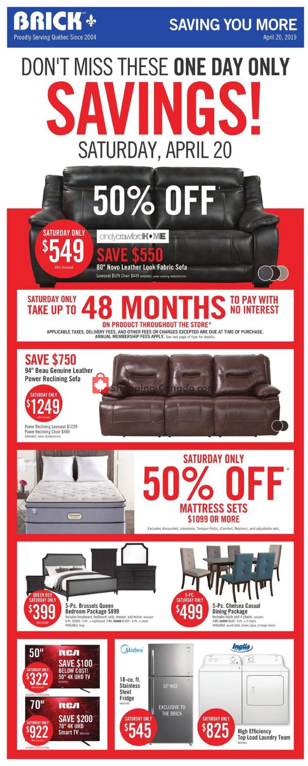 The Brick flyer from Tuesday April 16, 2019 to Wednesday May 1, 2019 - page 1
