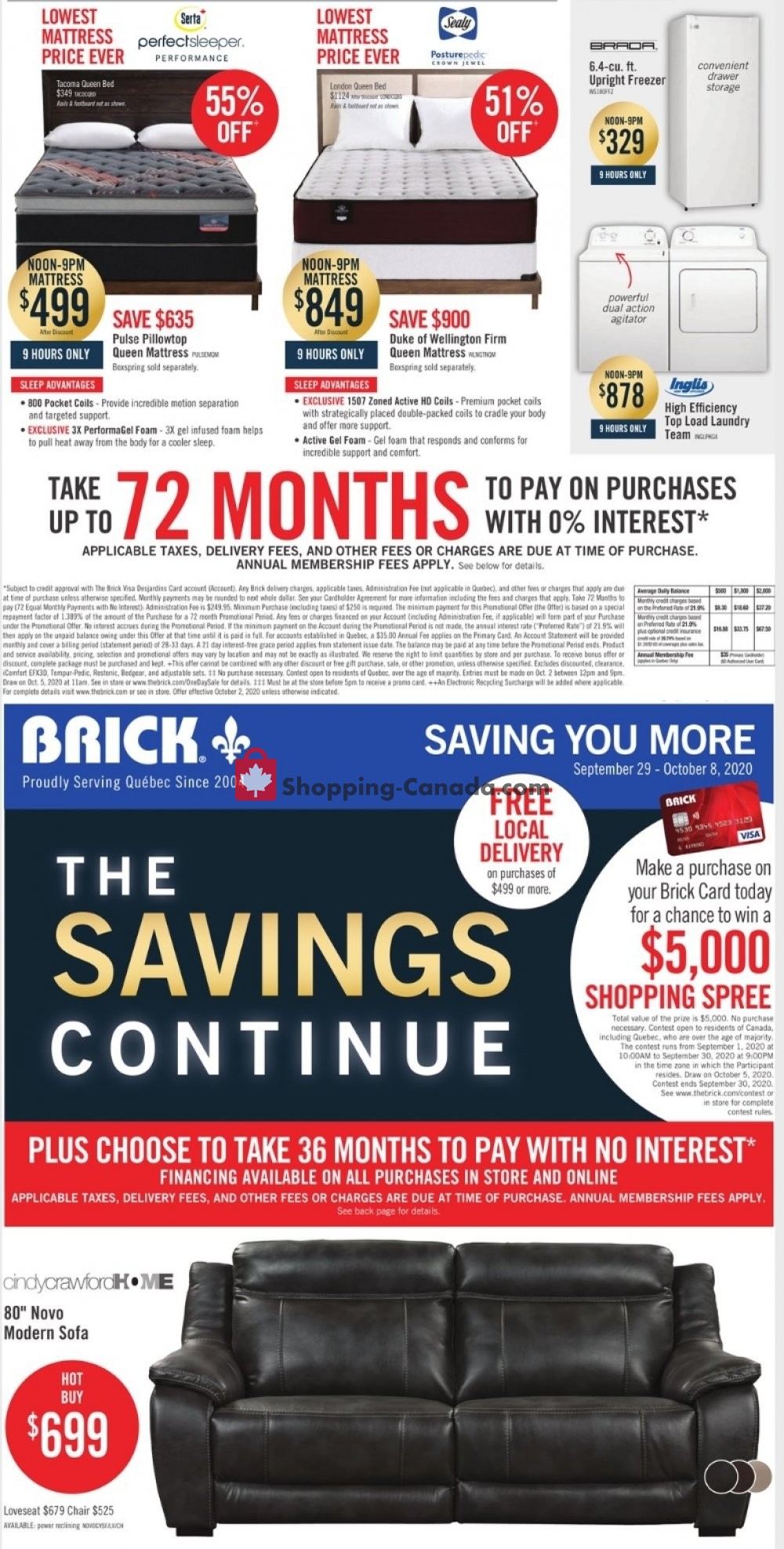 The Brick Canada, flyer (Saving You More QC) September 29