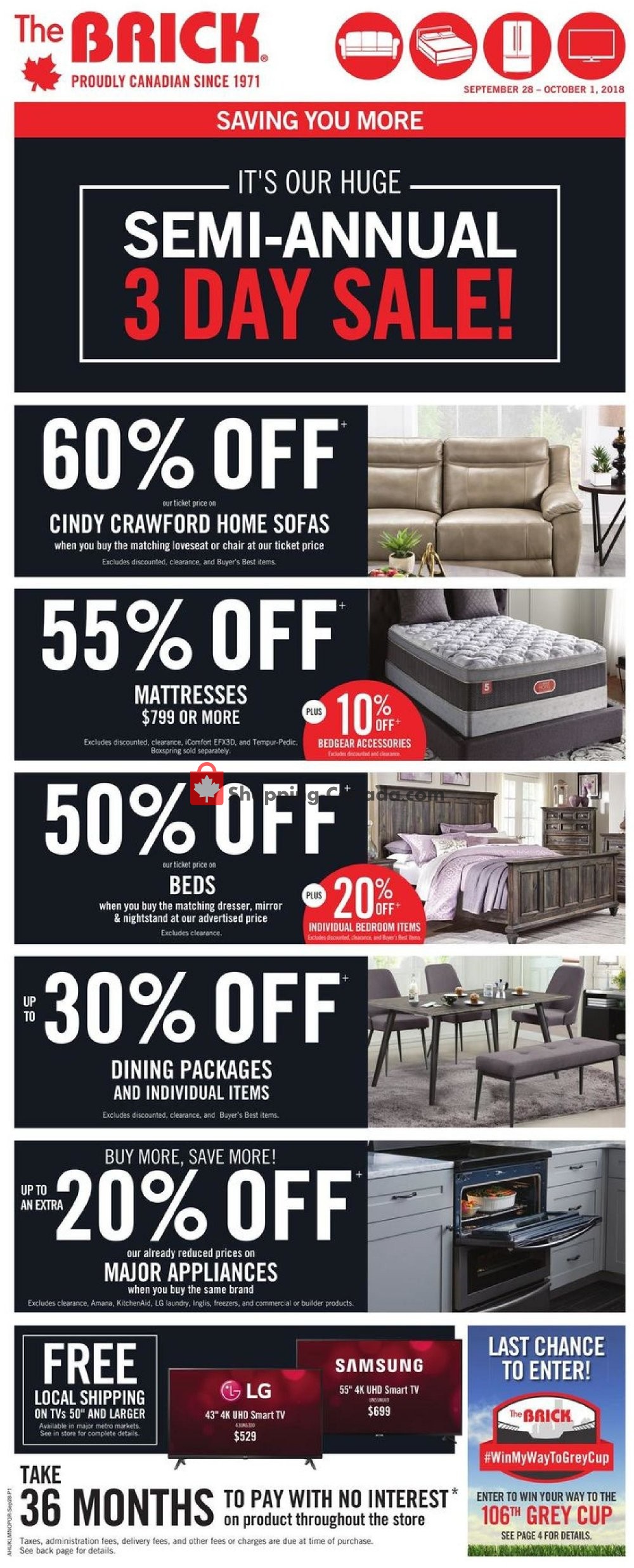 The Brick flyer from Friday September 28, 2018 to Monday October 1, 2018 - page 1