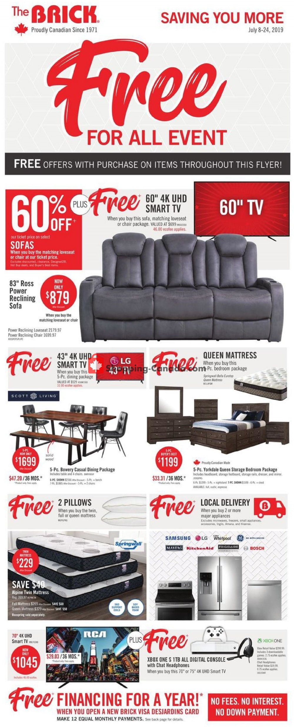 The Brick flyer from Monday July 8, 2019 to Wednesday July 24, 2019 - page 1