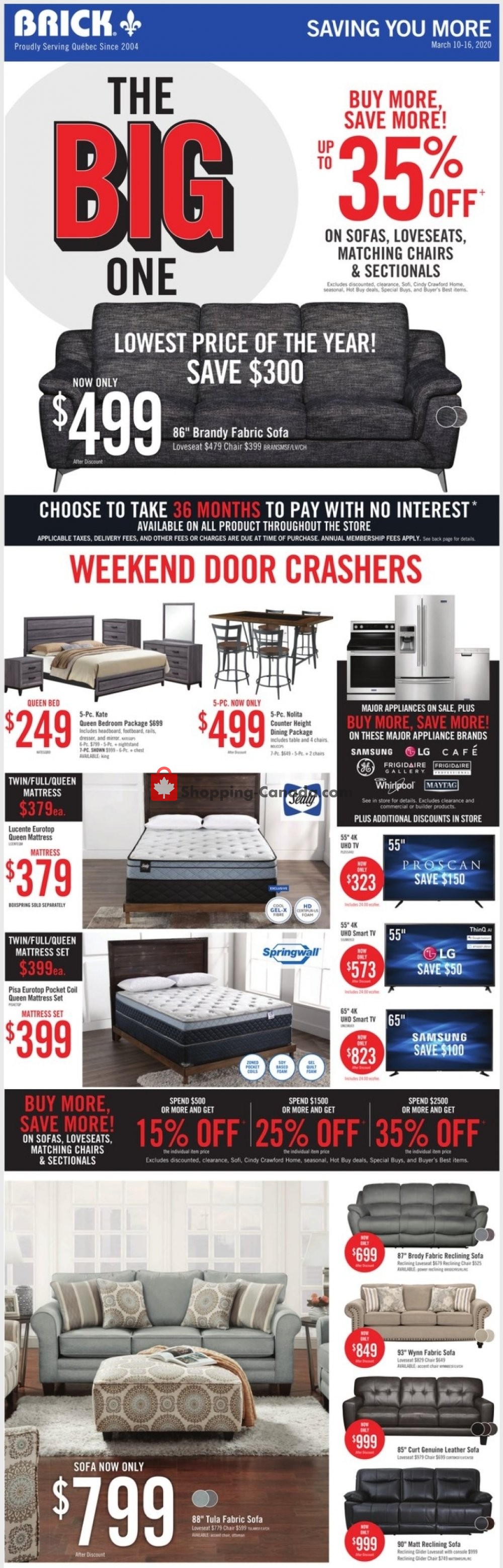 The Brick Canada, flyer (Special Offer QC) March 10 March 16