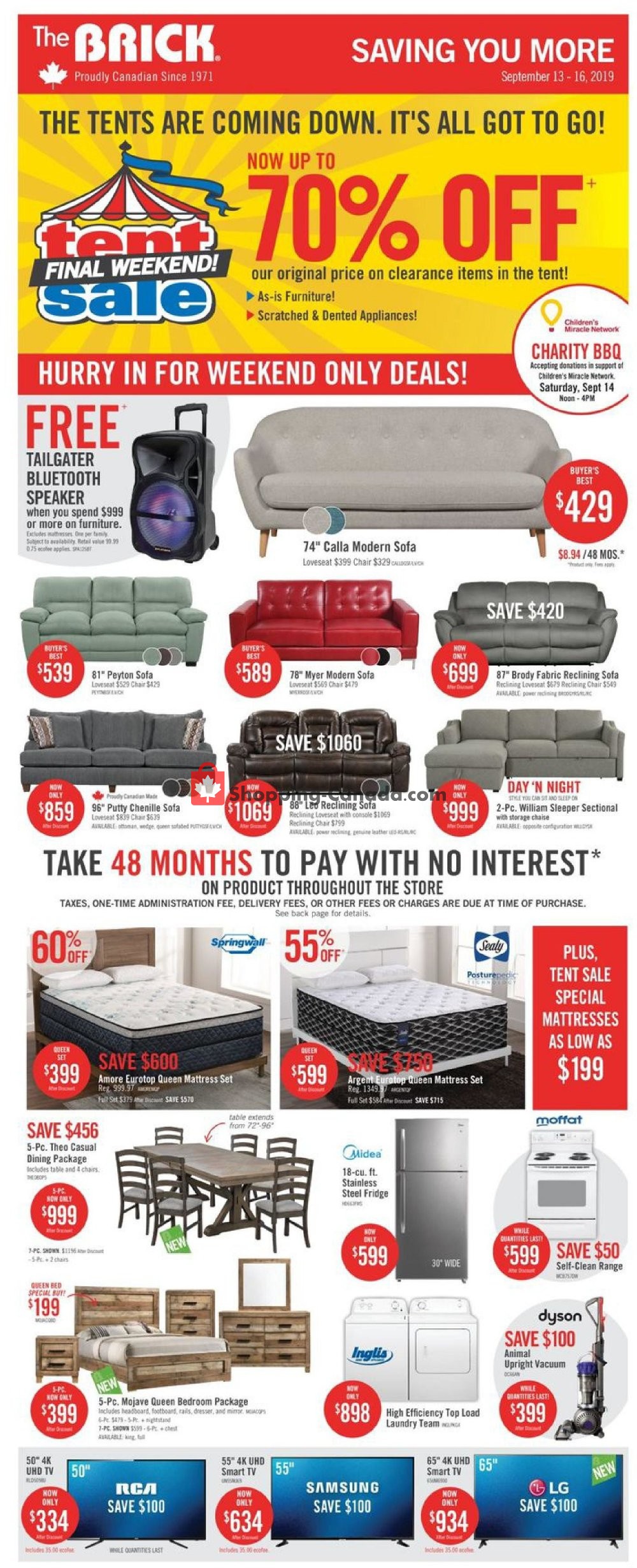 The Brick flyer from Friday September 13, 2019 to Monday September 16, 2019 - page 1