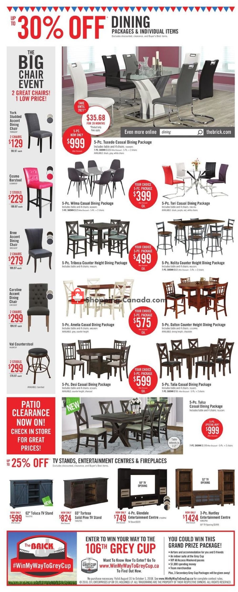 The Brick Canada, flyer Tent Sale Final Weekend September 14 September 17, 2018 Shopping