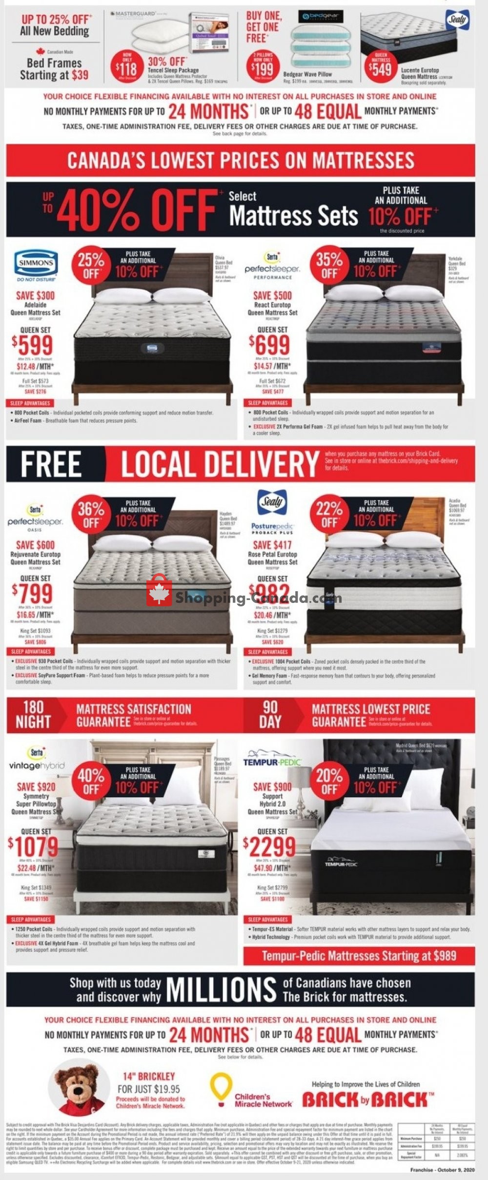 The Brick flyer from Friday October 9, 2020 to Thursday October 22, 2020 - page 1