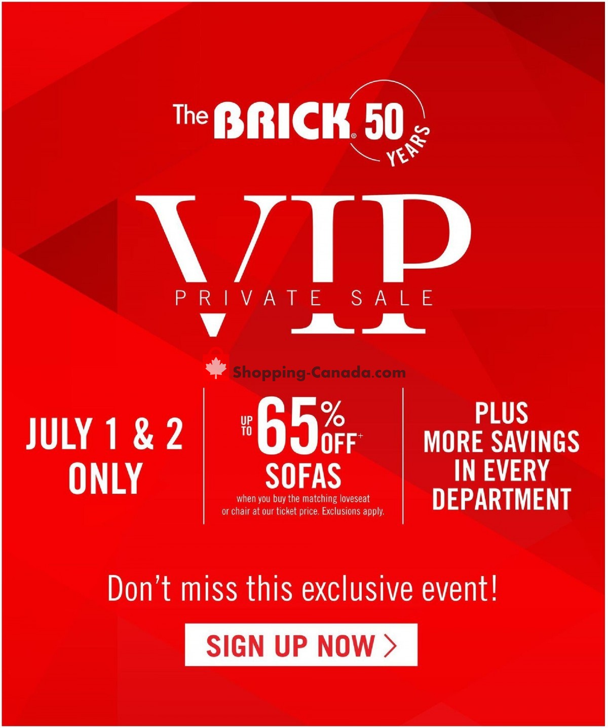 The Brick Canada, flyer - (VIP Private Sale - Atlantic): July 1 - July