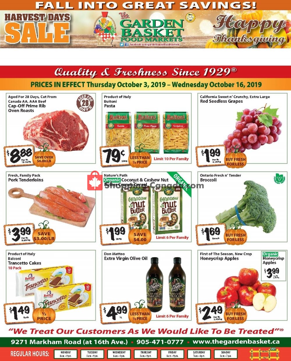 The Garden Basket flyer from Thursday October 3, 2019 to Wednesday October 16, 2019 - page 1