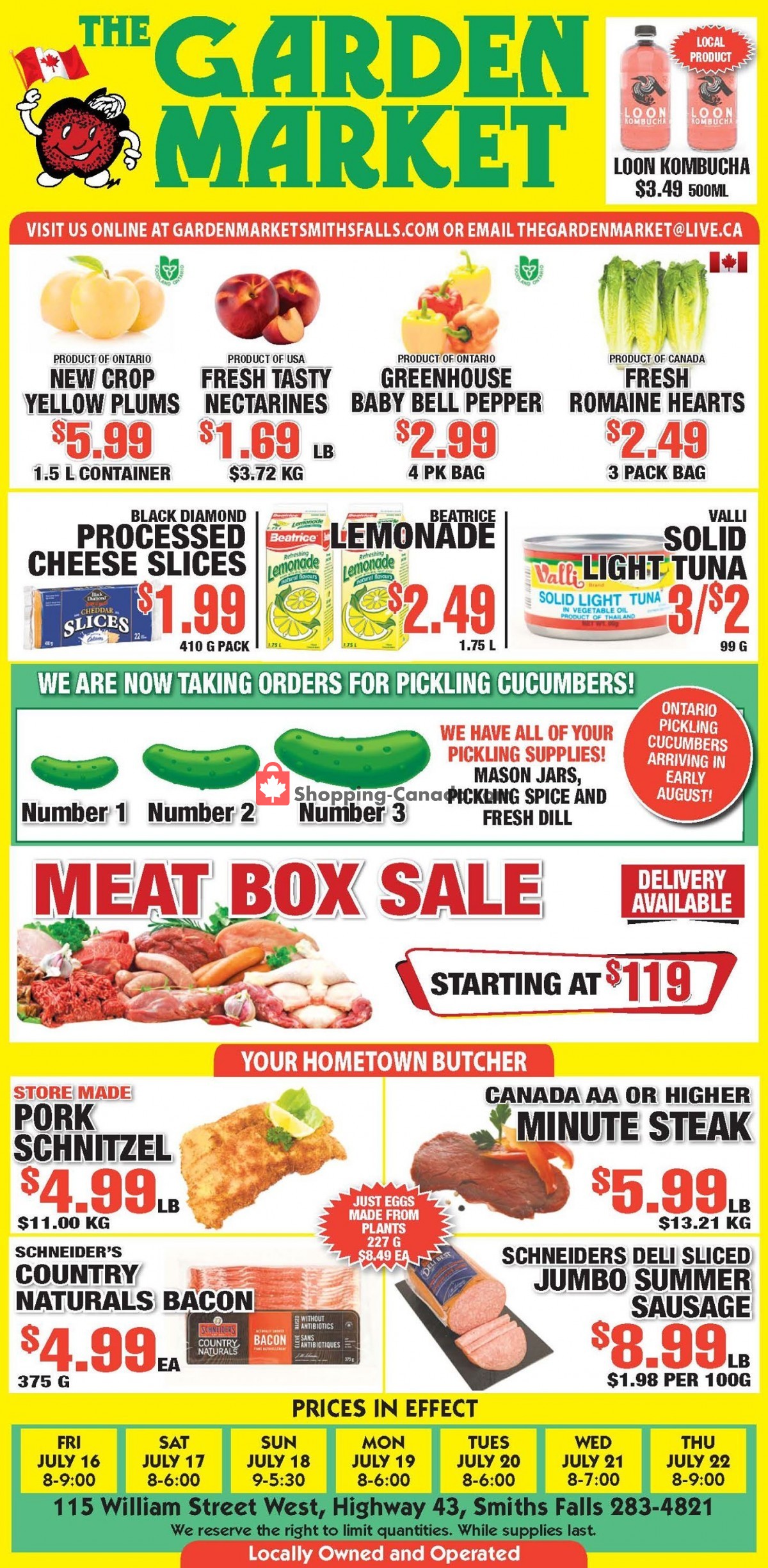 The Garden Market flyer from Friday July 16, 2021 to Thursday July 22, 2021 - page 1