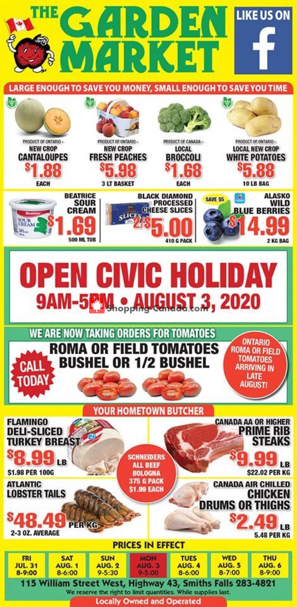The Garden Market flyer from Friday July 31, 2020 to Thursday August 6, 2020 - page 1
