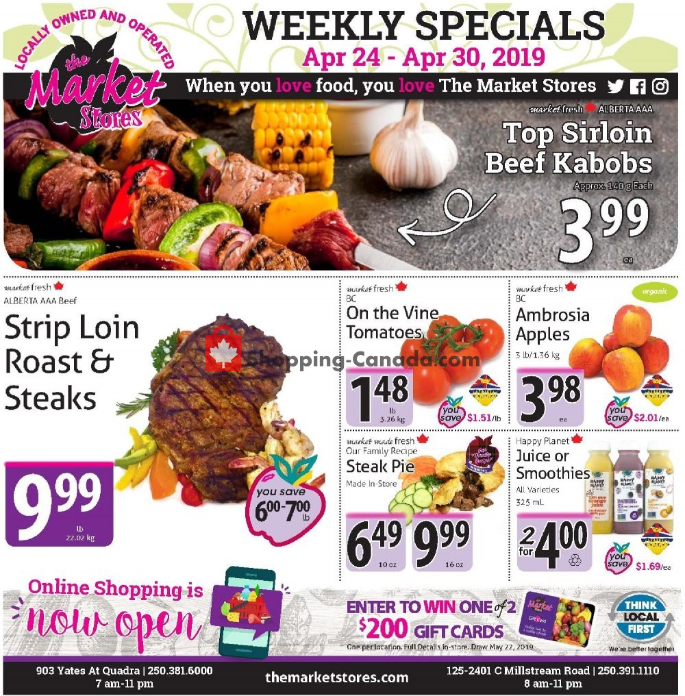 The Market Stores flyer from Wednesday April 24, 2019 to Tuesday April 30, 2019 - page 1