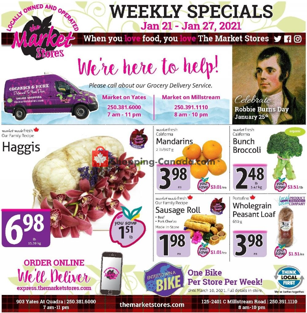 The Market Stores flyer from Thursday January 21, 2021 to Wednesday January 27, 2021 - page 1